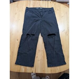 Torrid Perfect Wide Leg Vintage Stretch Jeans Distressed Black Size 16R 40825614